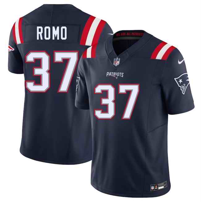 Men's New England Patriots #37 Parker Romo Navy 2025 F.U.S.E. Vapor Limited Stitched Football Jersey